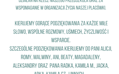 Podziękowania i życzenia wakacyjne